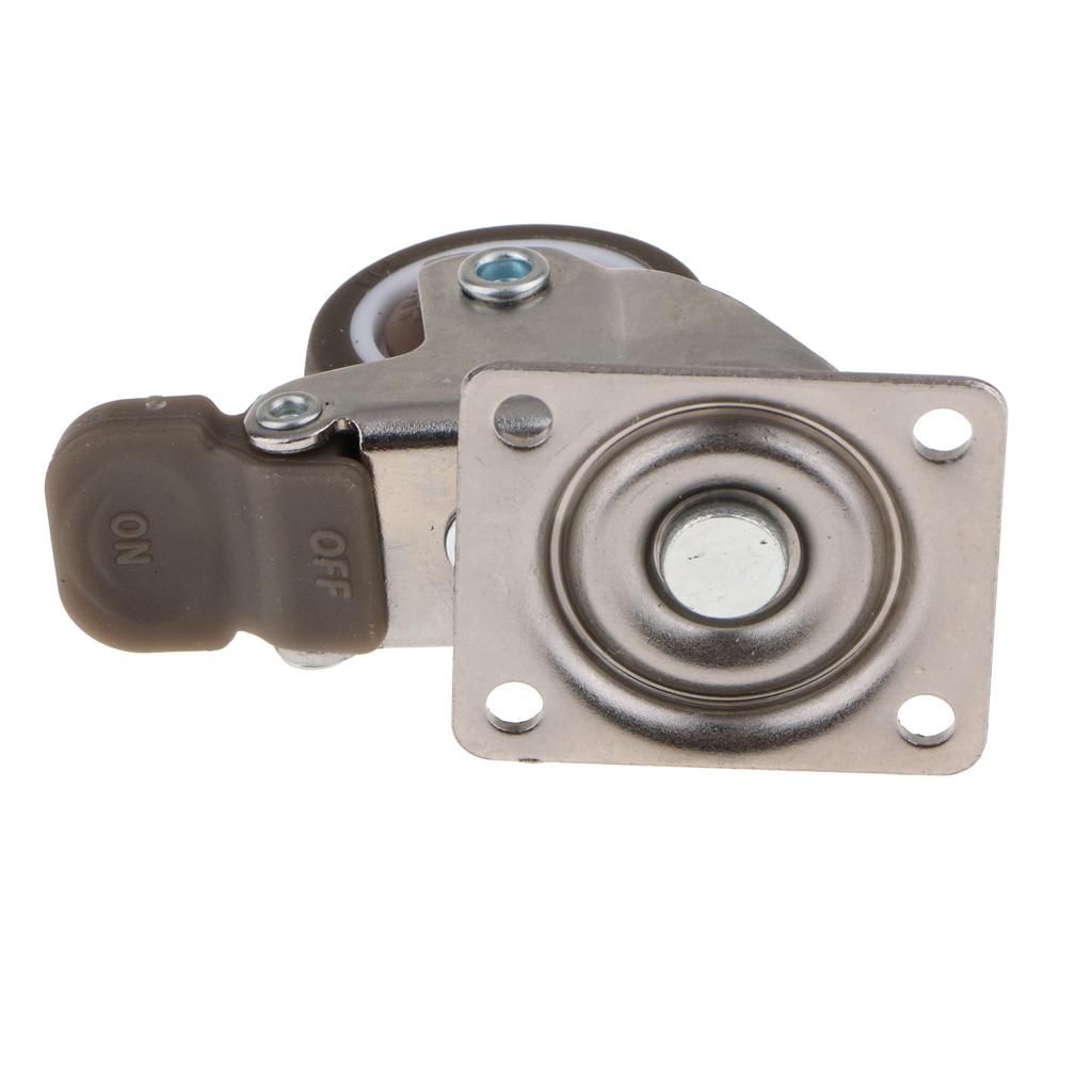 Heavy Duty Swivel Bearing Caster Wheels Rubber Base with Top Plate 1.25 Inch