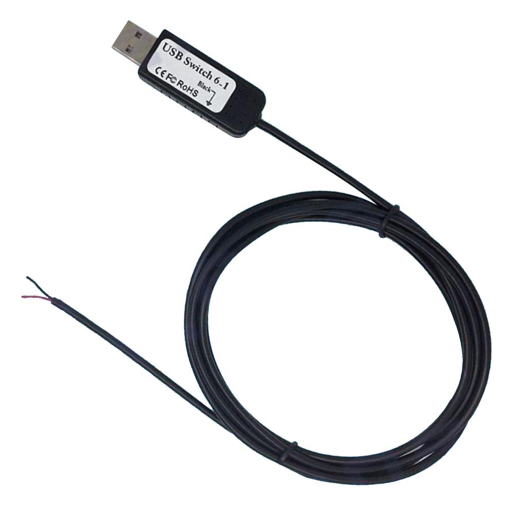 USB Switch 2M 2 Core USB On/Off Power Custom Switch Cable Black DIY Kits