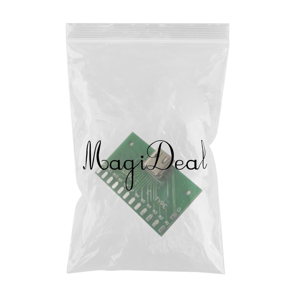 USB 3.1 Type C Connector With PCB Board 24PIN Full Needle Lead Head Fixture