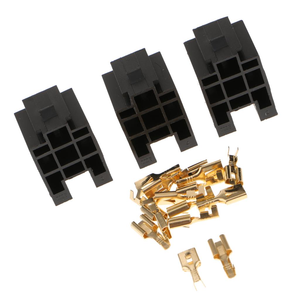 3pcs Automotive Auto Relay Double Socket 40A 30A 5Pins with 15pcs Terminals