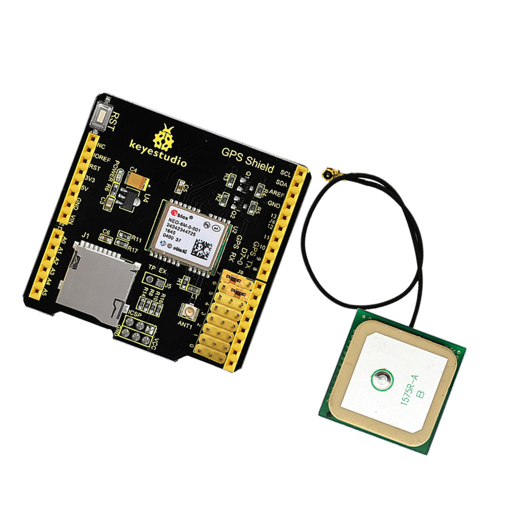 Keyestudio GPS Shield With SD Slot +Antenna For Arduino UNO R3