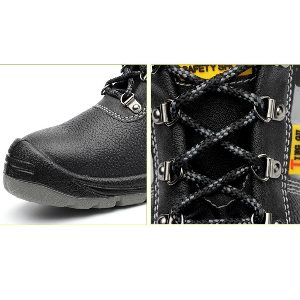 Steel Plate Toe High Side Cowhide Oil and Alkali Resistant Safety Shoes NEW