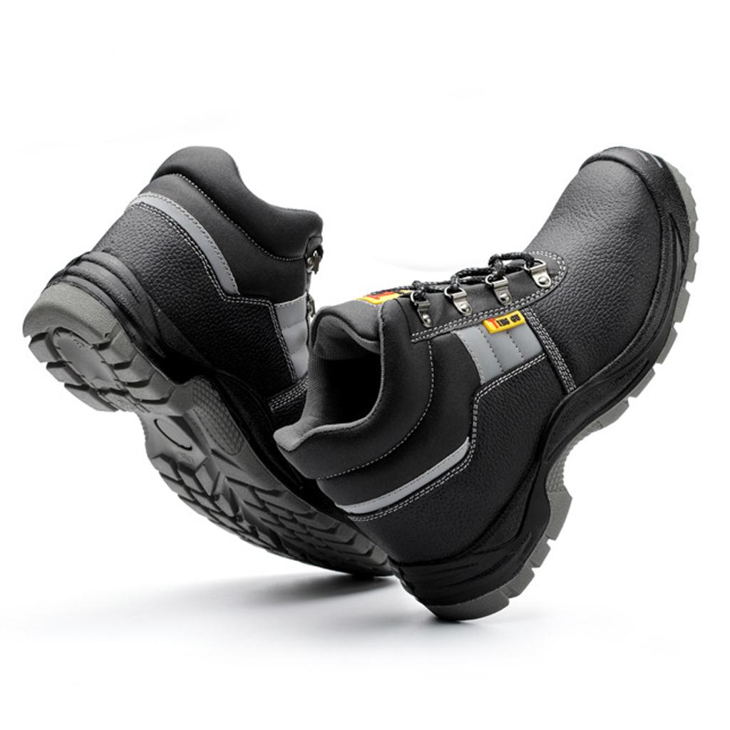 Steel Plate Toe High Side Cowhide Oil and Alkali Resistant Safety Shoes NEW