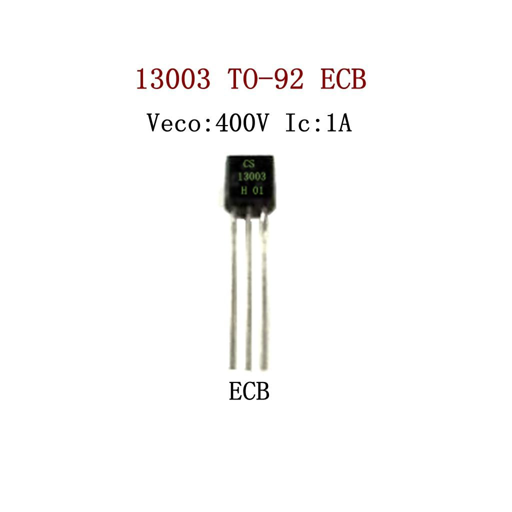 100 Pieces Electronic Current Transistor Triode 13003 400V 1A 0.8w NPN TO-92