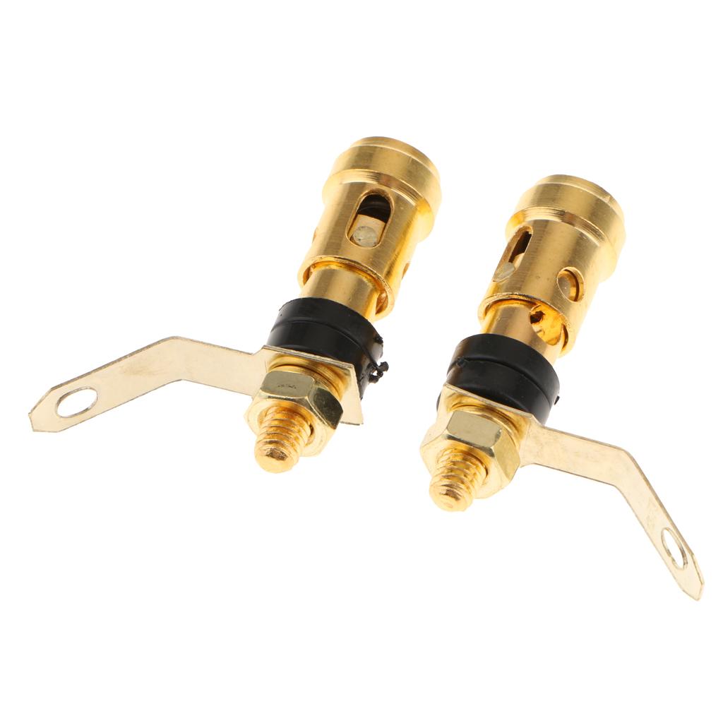 2pcs Speaker Banana Plug Jack Amplifier Terminal Binding Post Socket Connector Black