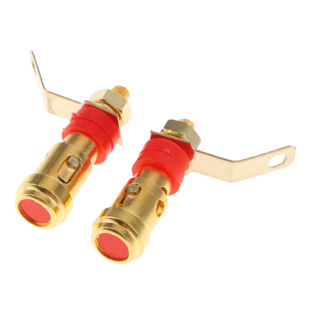 Speaker Banana Plug Jack Amplifier Terminal Binding Post Socket Connector Red