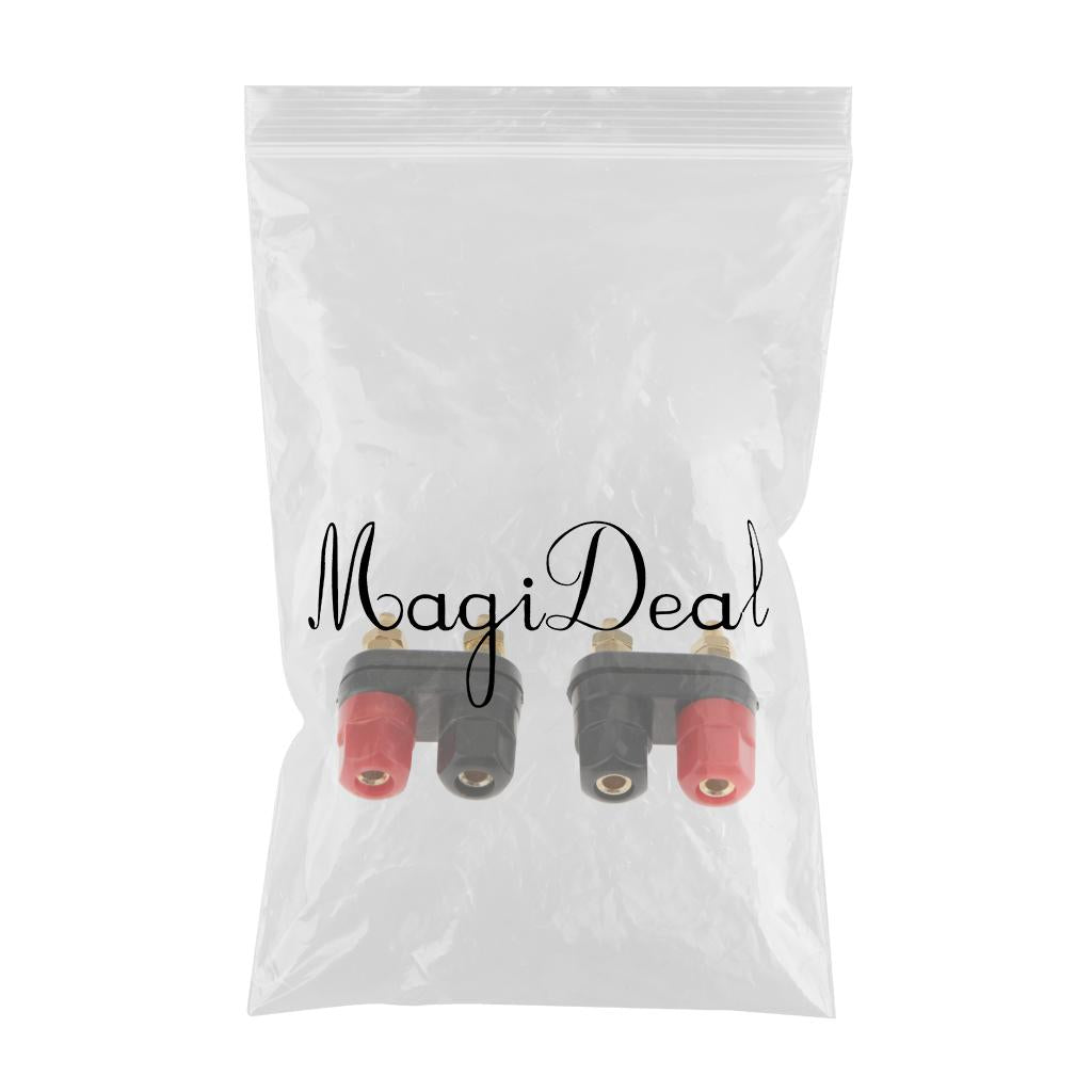 2pcs Dual 4mm Banana Plug Jack Socket Binding Post For Speaker Amplifier Terminal