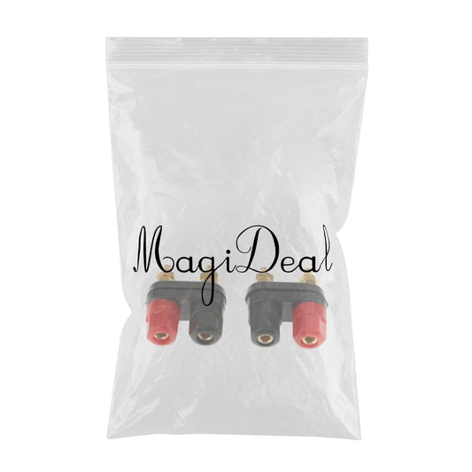 2pcs Dual 4mm Banana Plug Jack Socket Binding Post For Speaker Amplifier Terminal