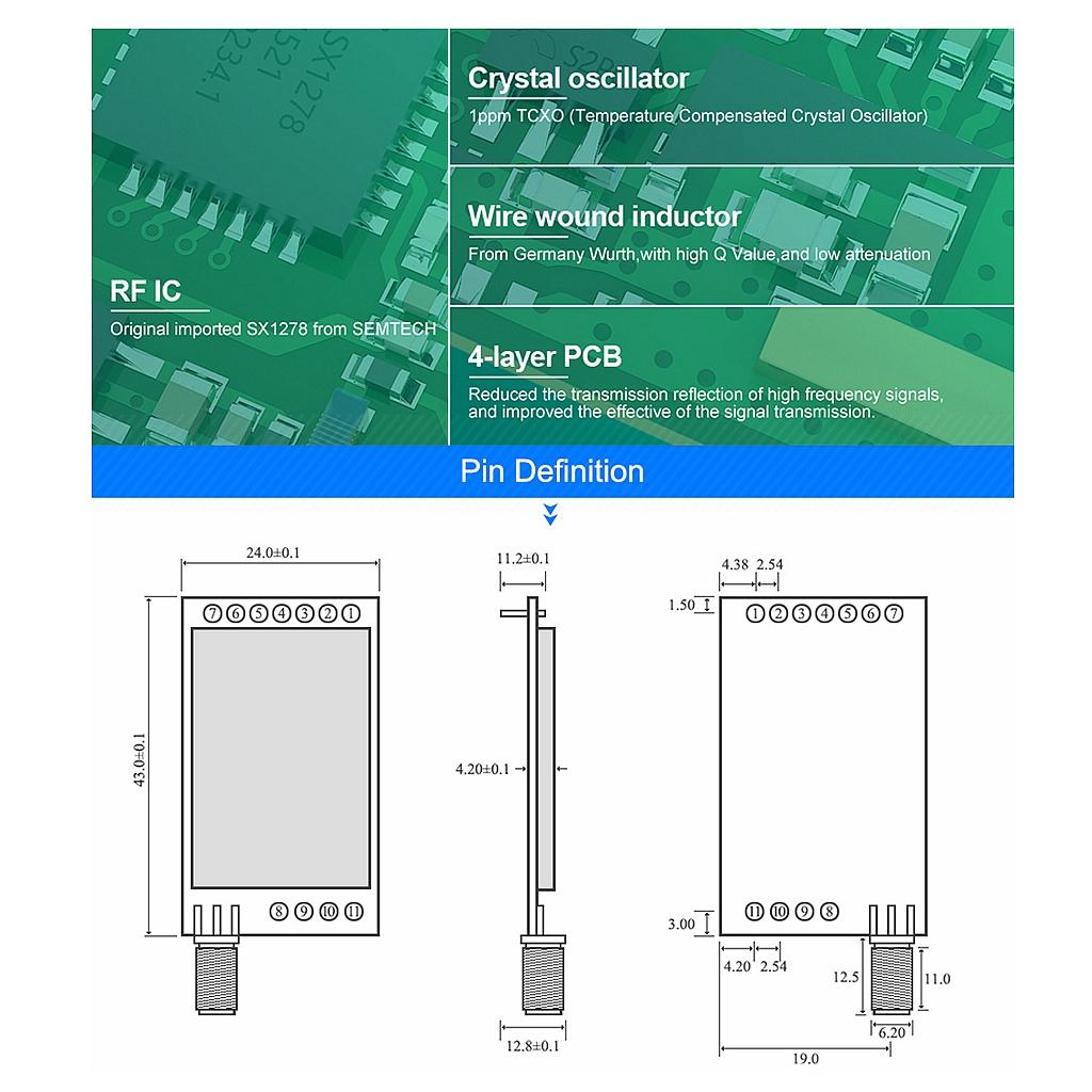 E32-170T30D 8km 1W 170MHz SX1278 SX1276 DIP Long Range LoRa RF Module