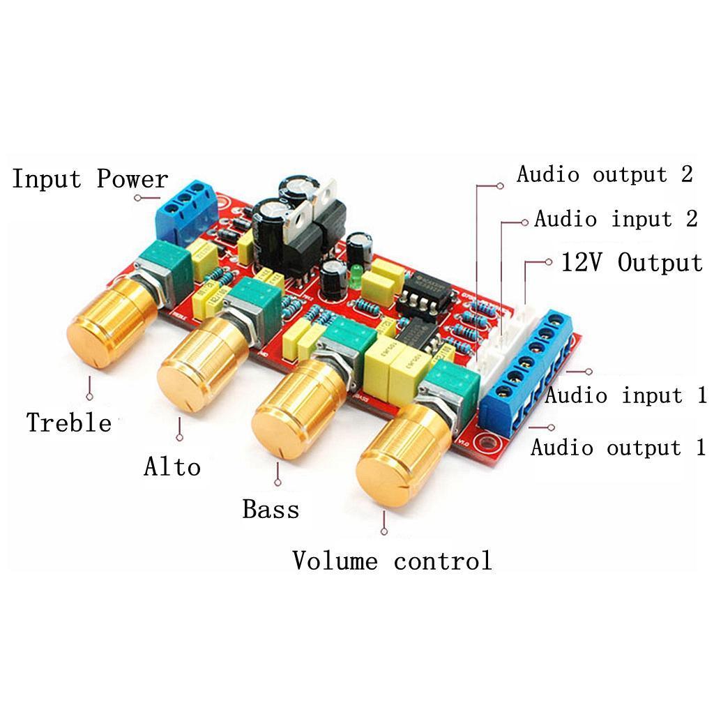 HIFI NE5532 Preamp Pre-amplifier Tone Board Treble Alto Bass Volume Control