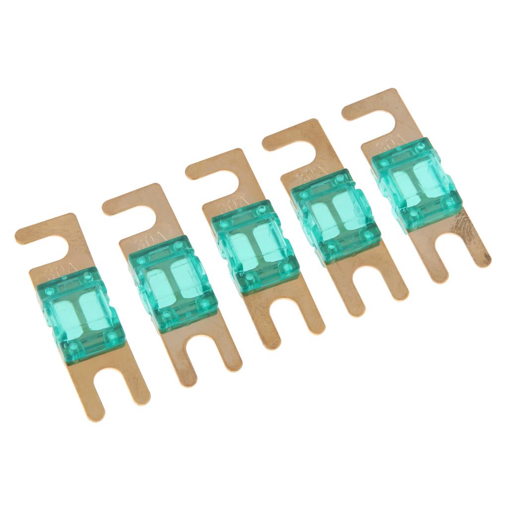 5Pcs Mini Small Car Truck Fuse Kit Auto Blade Fuse Plug In Fork Fuse 30A	