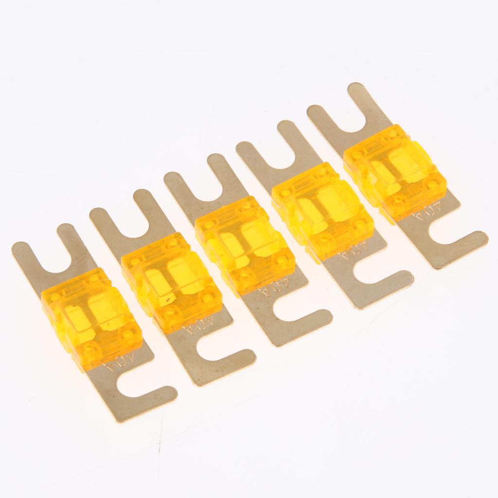 5Pcs Mini Small Car Truck Fuse Kit Auto Blade Fuse Plug In Fork Fuse 40A	