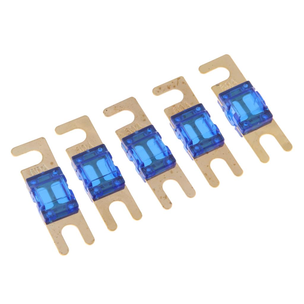 5Pcs Mini Small Car Truck Fuse Kit Auto Blade Fuse Plug In Fork Fuse 60A	