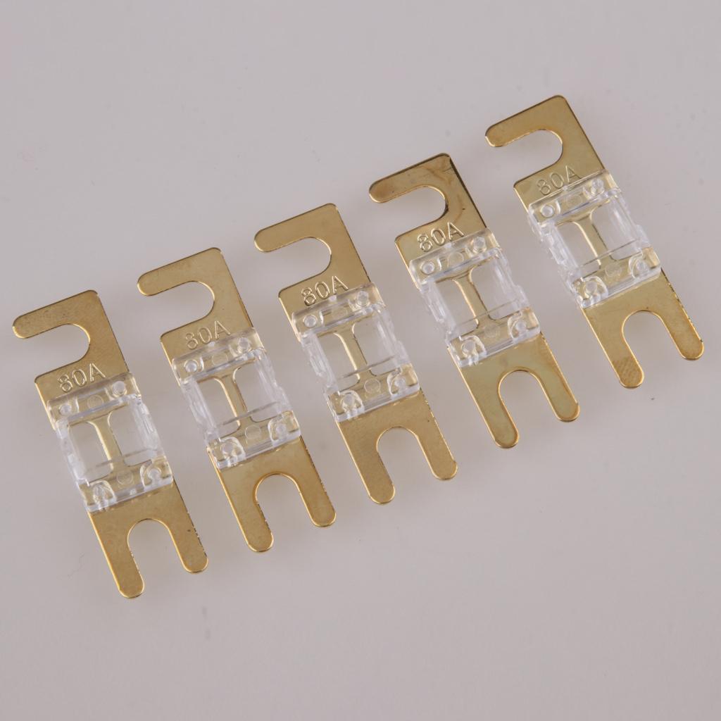 5Pcs Mini Small Car Truck Fuse Kit Auto Blade Fuse Plug In Fork Fuse 80A	