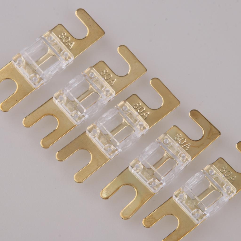 5Pcs Mini Small Car Truck Fuse Kit Auto Blade Fuse Plug In Fork Fuse 80A	