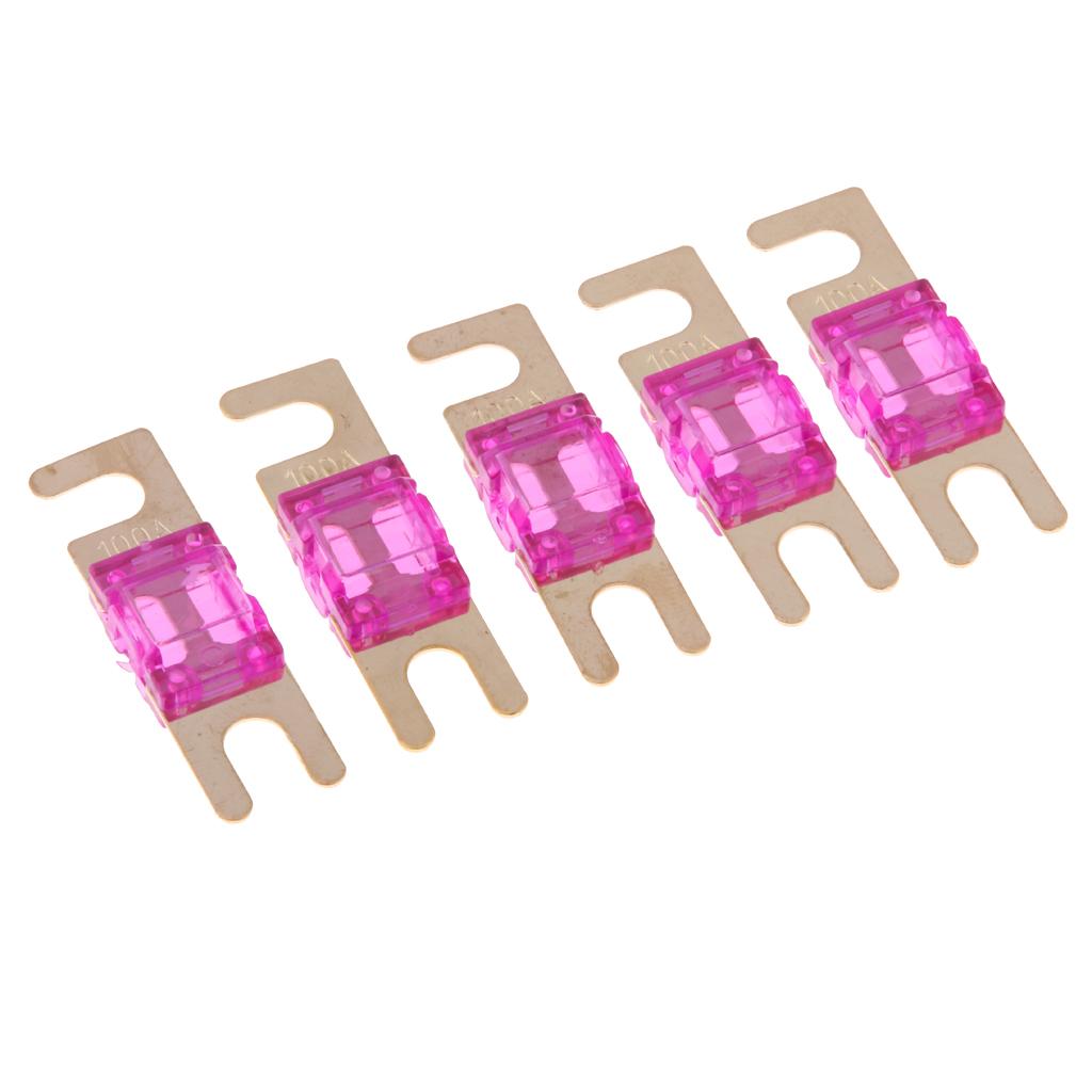 5Pcs Mini Small Car Truck Fuse Kit Auto Blade Fuse Plug In Fork Fuse 100A