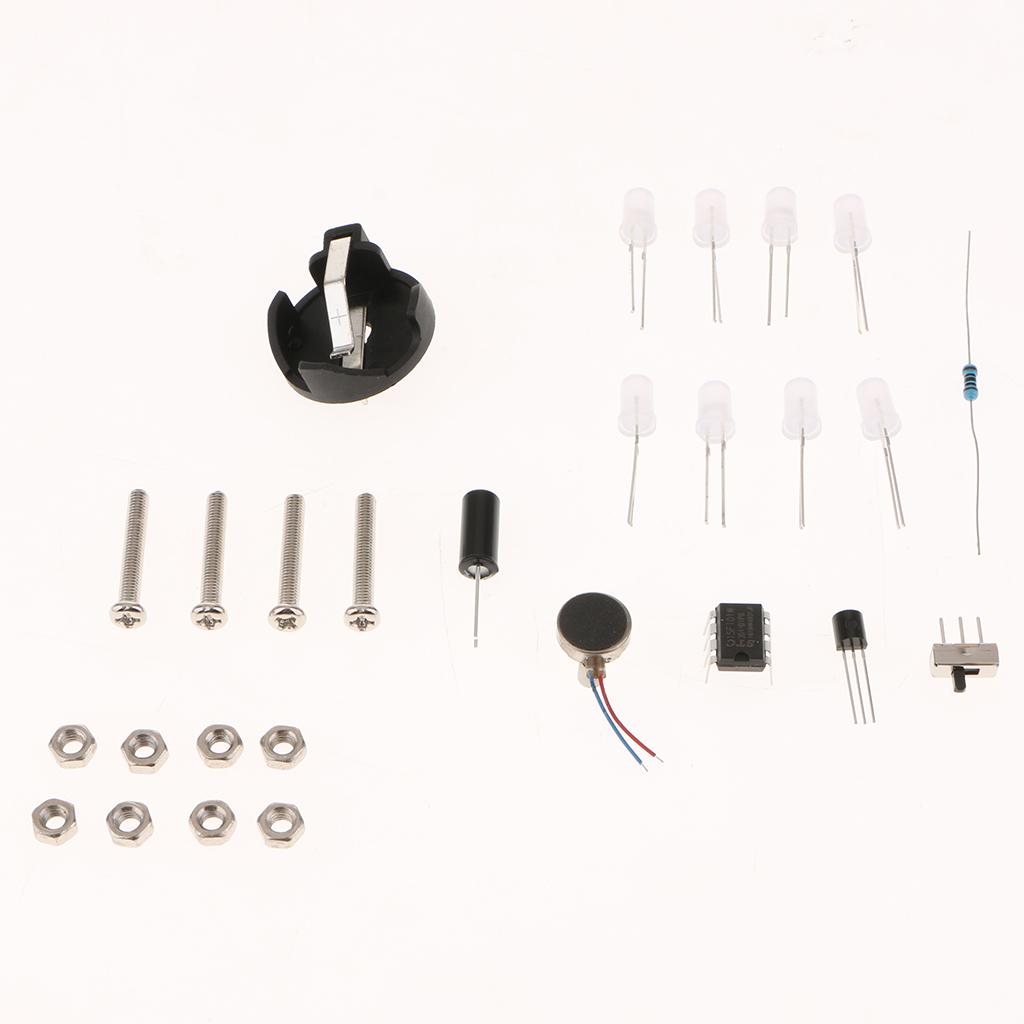 DIY Swing Shaking LED Dice Kits Module with Small Vibration Motor 6V Red