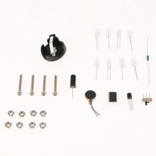 DIY Swing Shaking LED Dice Kits Module with Small Vibration Motor 6V Blue