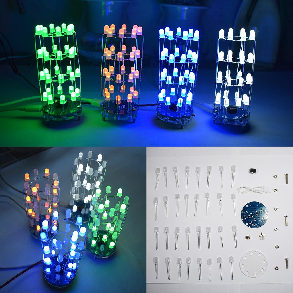 DIY Christmas Star Flashing Dimensional Round LED Cylinder Kit