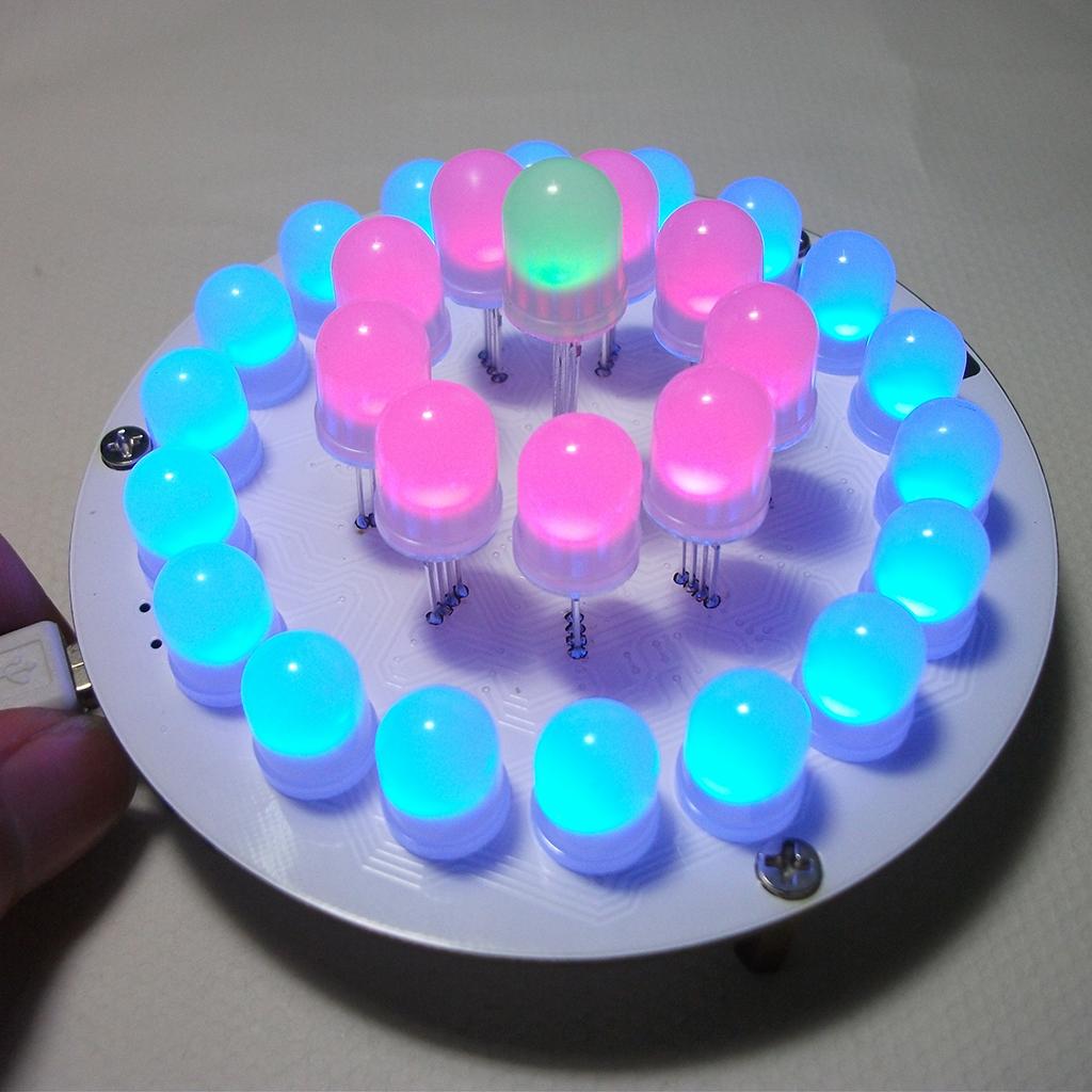 Light Cube 51 single chip DIY: Touch Key Full Color LED Aurora tower Kit