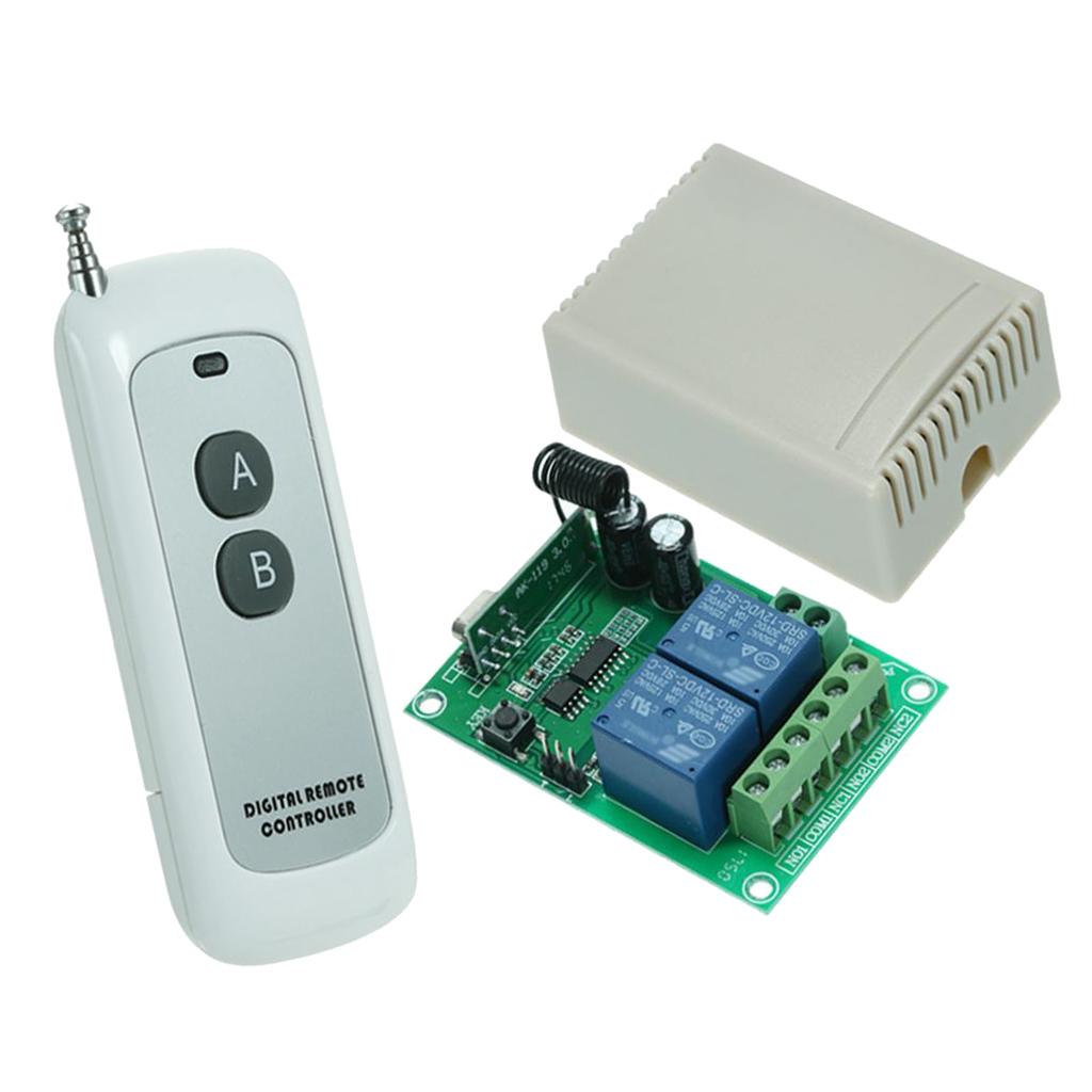 DC12V 2-Way Wireless Receiving Controller Relay Switch Receiver Module Size1