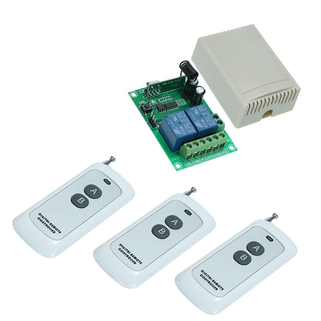 DC12V 2-Way Wireless Receiving Controller Relay Switch Receiver Module Size3