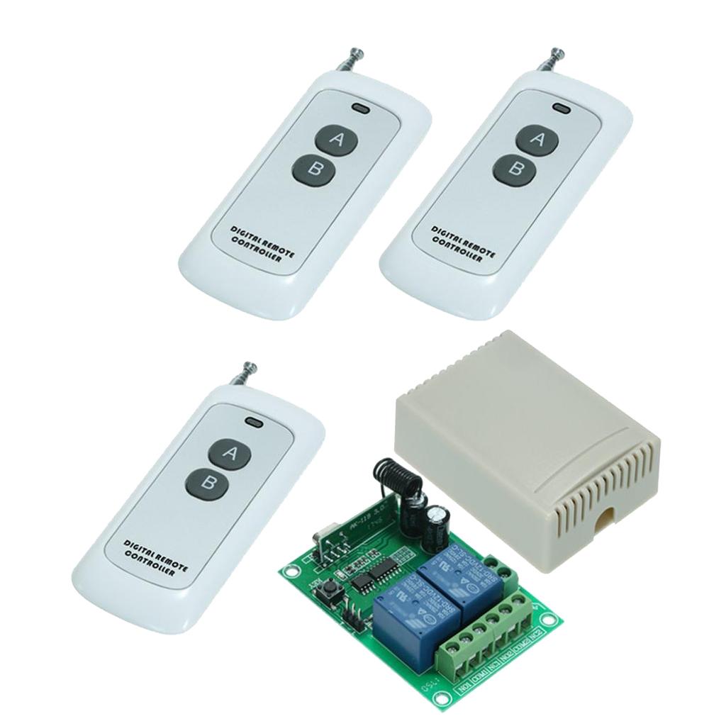 DC12V 2-Way Wireless Receiving Controller Relay Switch Receiver Module Size3
