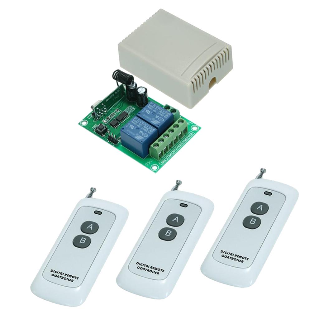 DC12V 2-Way Wireless Receiving Controller Relay Switch Receiver Module Size3