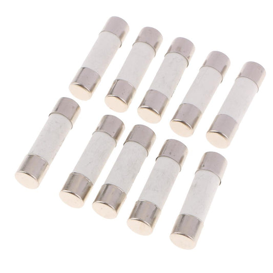 20 Pieces R015 Series 500V Cylindrical Ceramic Fuse Tube Fast Blow 38x10mm 0.5A