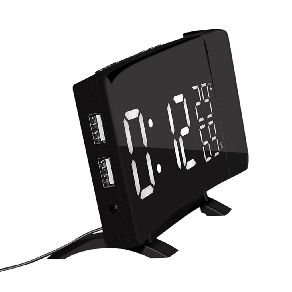 Projection Alarm Clock Digital 3-Color LED FM Radio Alarm Projection Clock