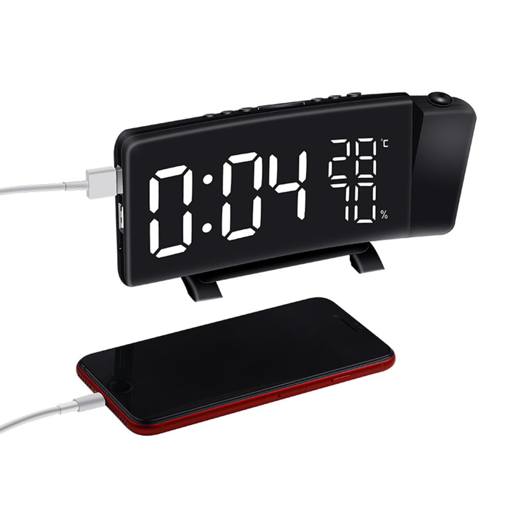 Projection Alarm Clock Digital 3-Color LED FM Radio Alarm Projection Clock
