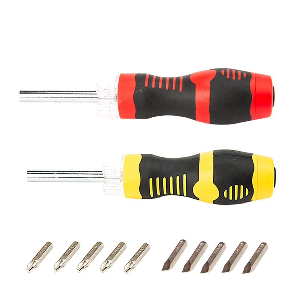5 in 1 Slotted Philips Screwdriver Bit Set with Led Light  Yellow