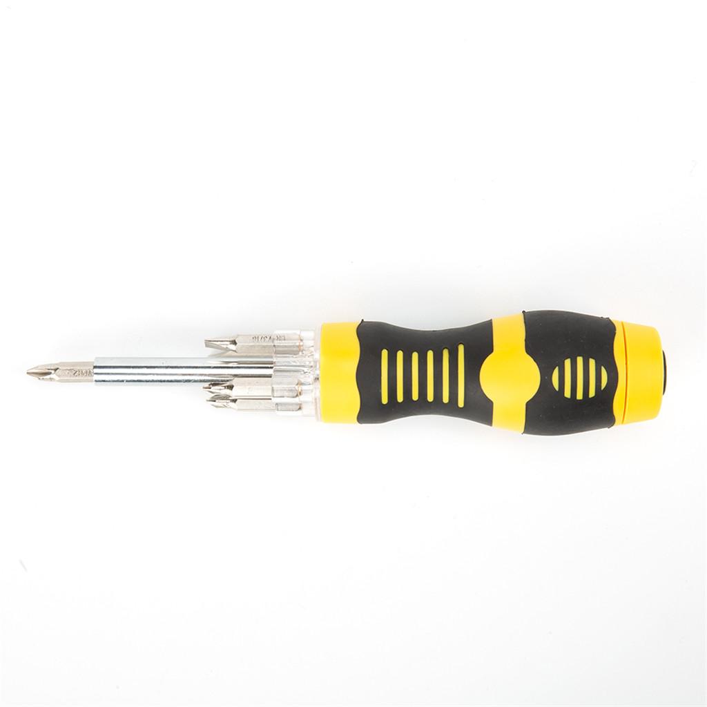 5 in 1 Slotted Philips Screwdriver Bit Set with Led Light  Yellow