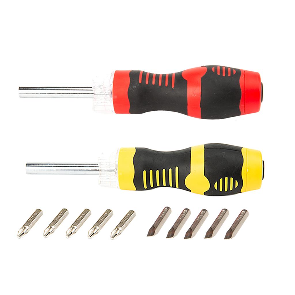 5 in 1 Slotted Philips Screwdriver Bit Set with Led Light  Yellow