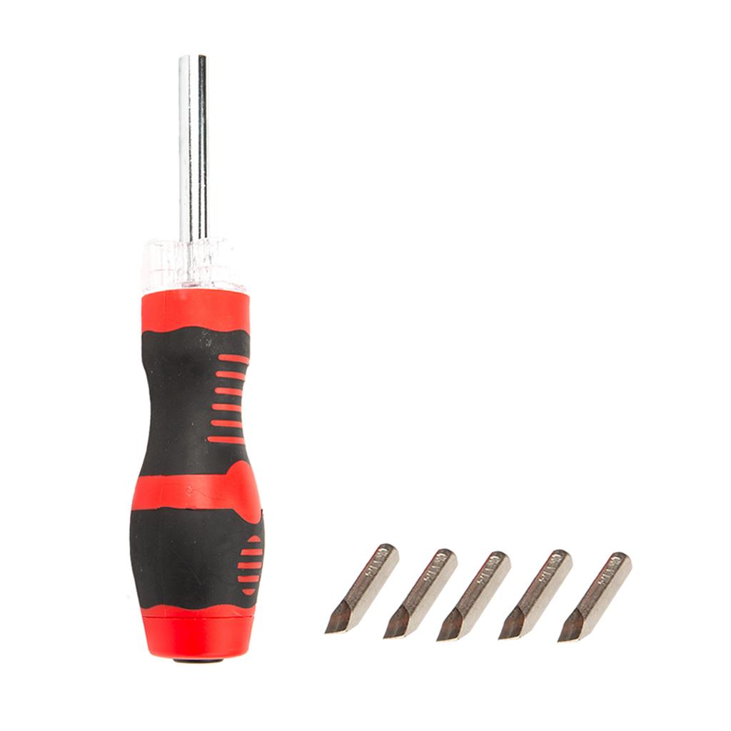 5 in 1 Slotted Philips Screwdriver Bit Set with Led Light  Red