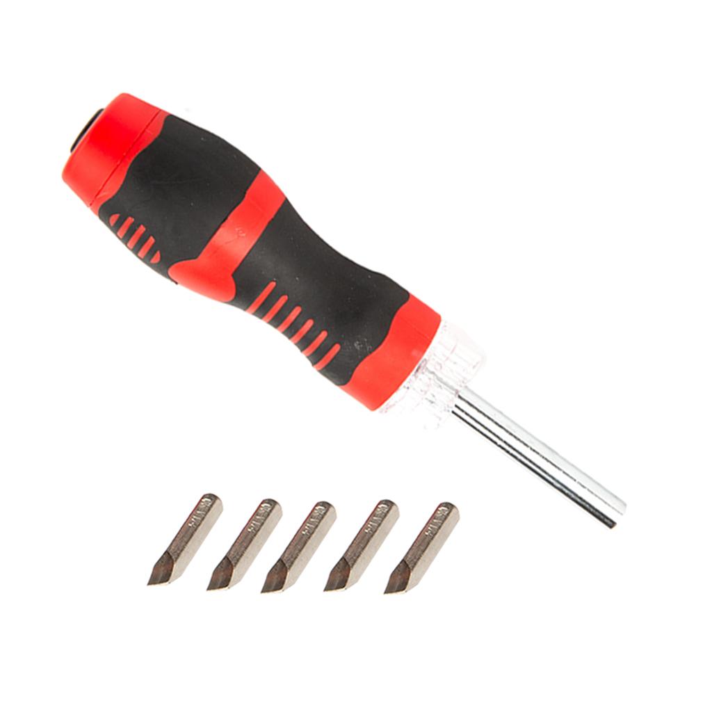 5 in 1 Slotted Philips Screwdriver Bit Set with Led Light  Red