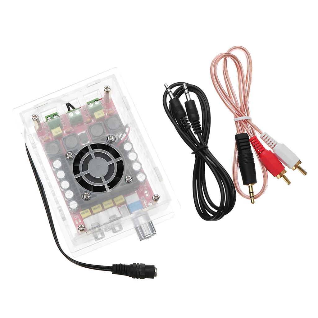 TDA7498 Class D Digital Subwoofer Amplifier Board 2x 100W + Case + Wire