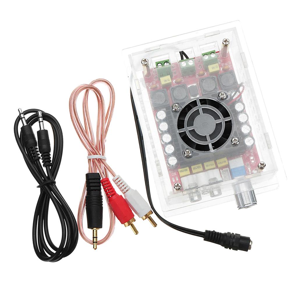 TDA7498 Class D Digital Subwoofer Amplifier Board 2x 100W + Case + Wire