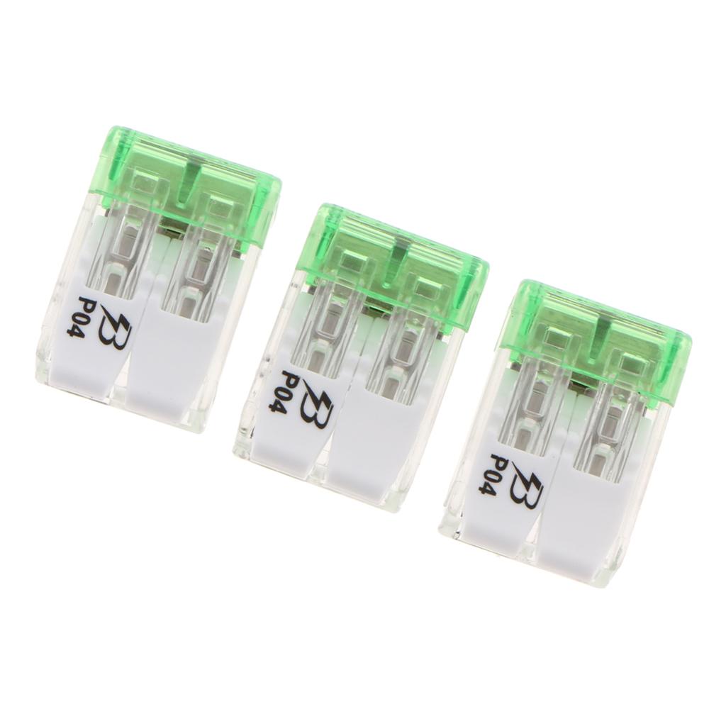 3x 450V/600V 32A Spring Terminal Blocks Strip Barrier Quick Connector  2P