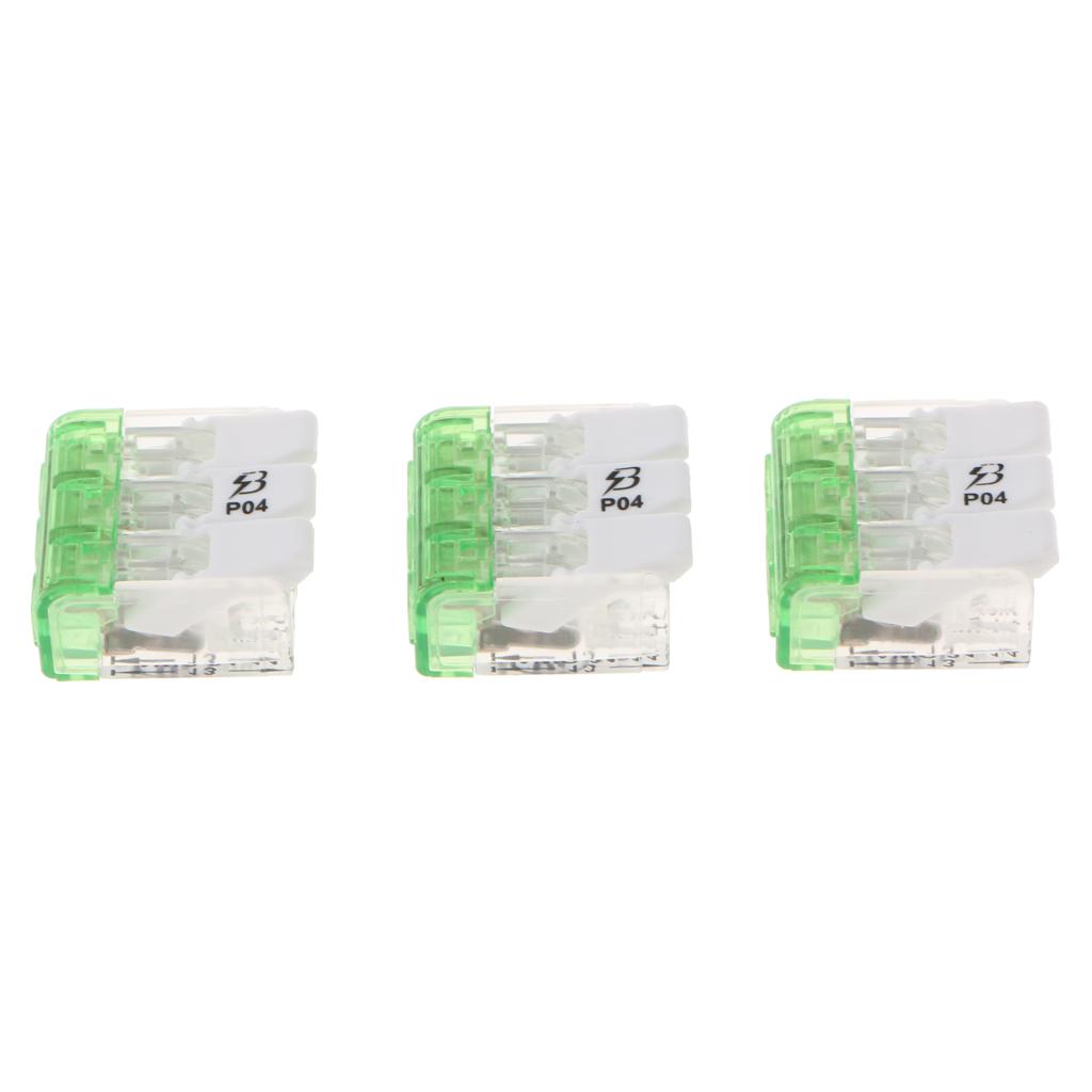 3x 450V/600V 32A Spring Terminal Blocks Strip Barrier Quick Connector  3P