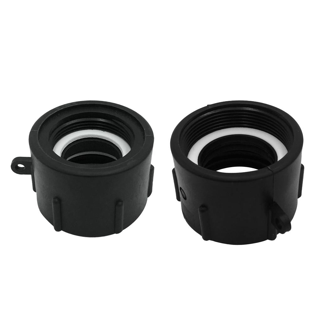 Plastic Black 1000L IBC Water Tank Hose Adapter Hose Connectors Fittings fine thread 66mm