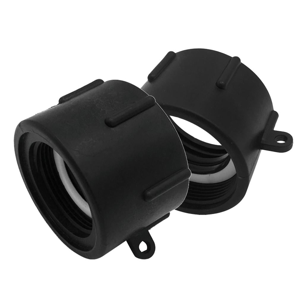 Plastic Black 1000L IBC Water Tank Hose Adapter Hose Connectors Fittings fine thread 66mm