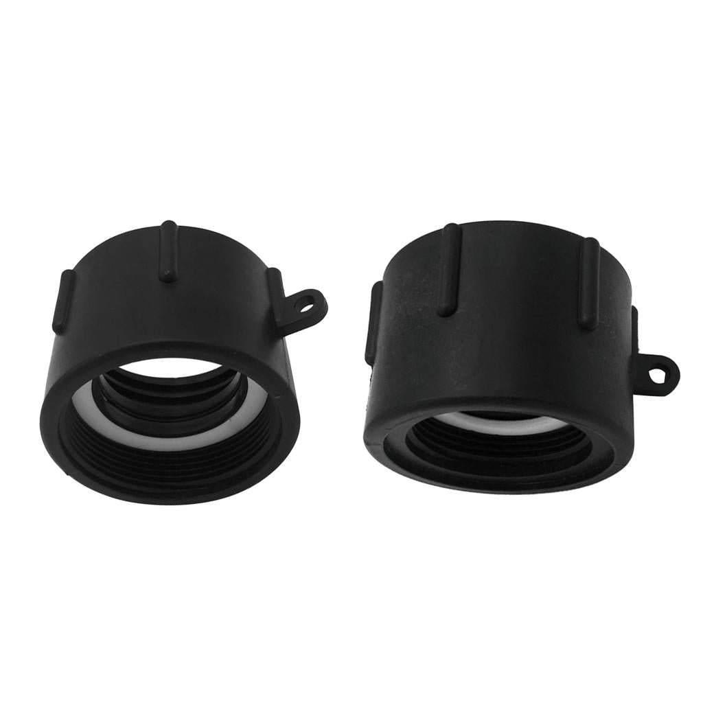 Plastic Black 1000L IBC Water Tank Hose Adapter Hose Connectors Fittings fine thread 66mm
