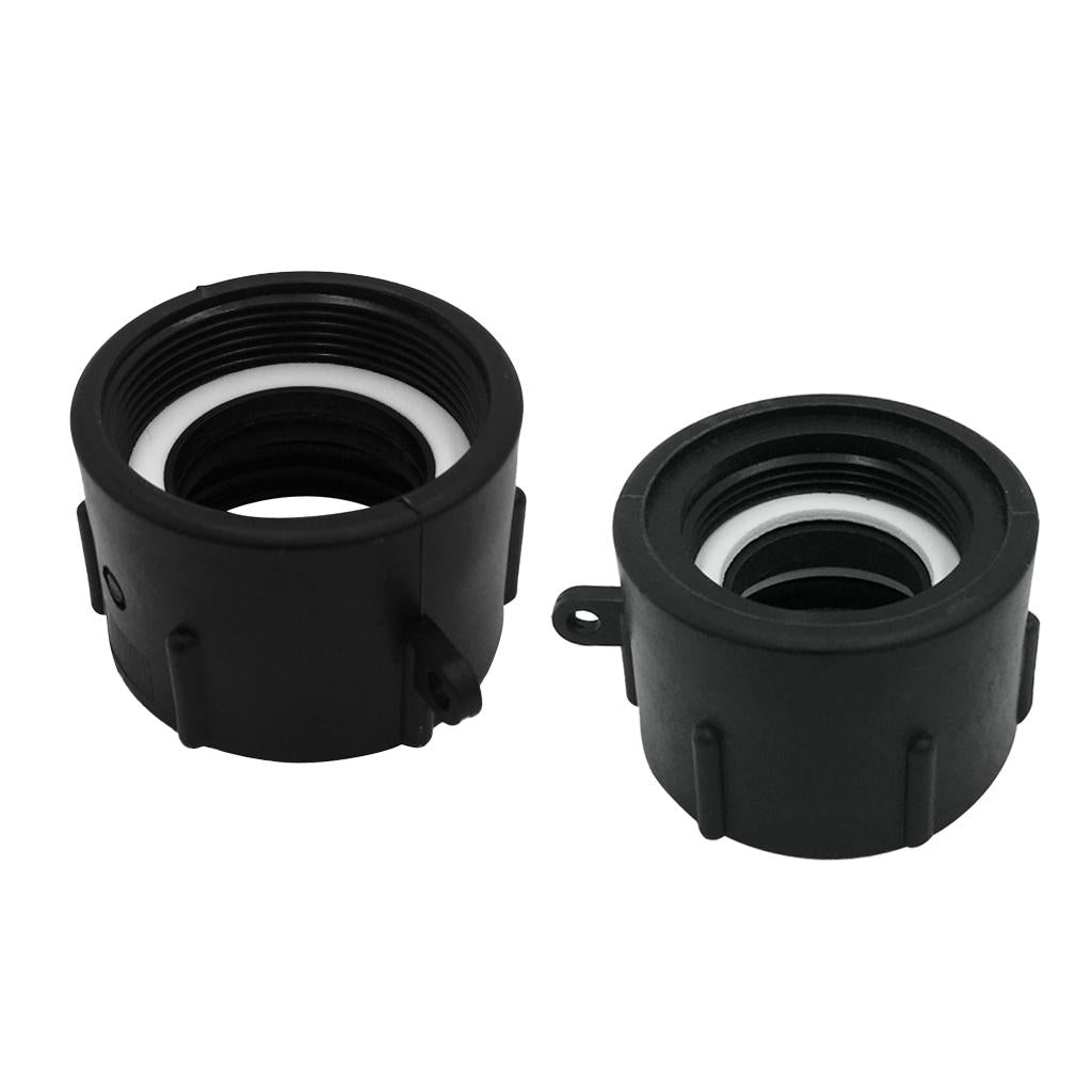 Plastic Black 1000L IBC Water Tank Hose Adapter Hose Connectors Fittings fine thread 66mm
