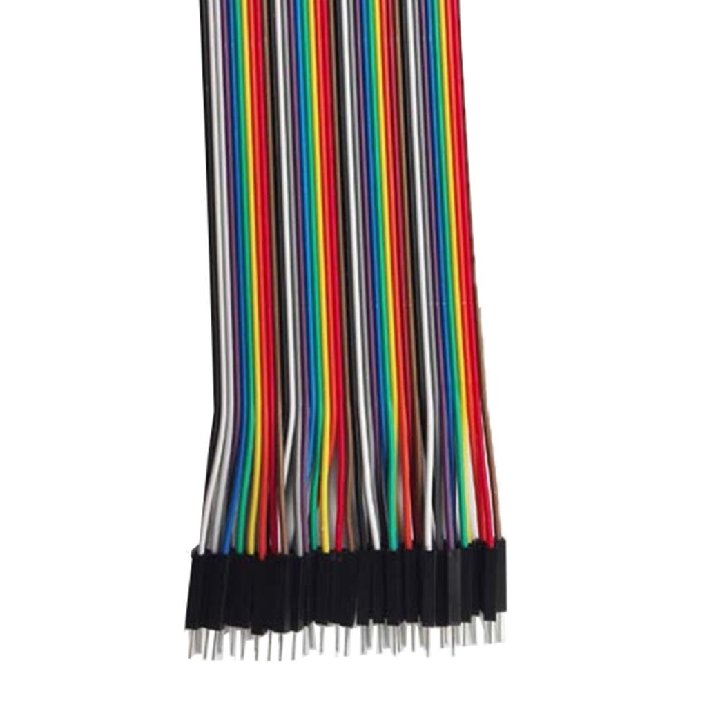Dupont line 40pcs Multicolored Dupont Wire 40pin Male to Male, Breadboard Jumper Wires Ribbon Cables Kit for Arduino