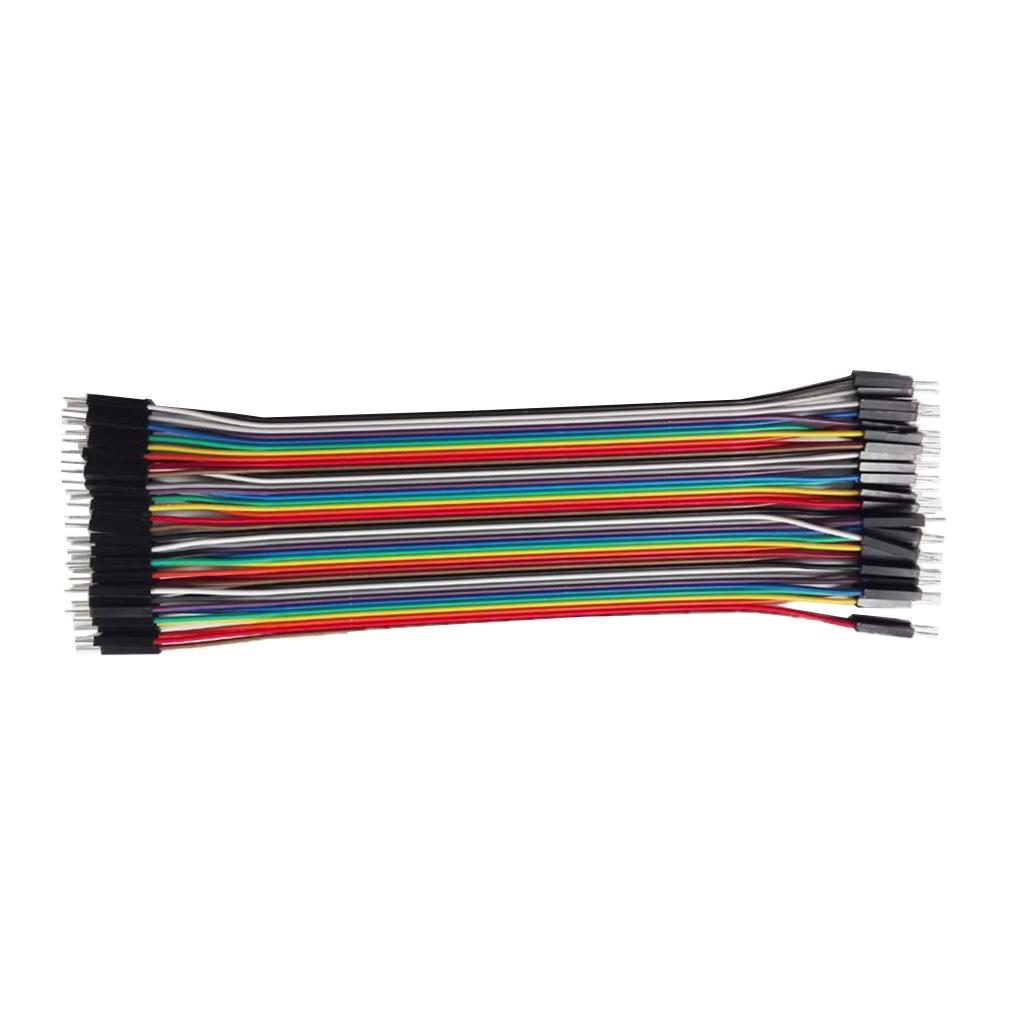 Dupont line 40pcs Multicolored Dupont Wire 40pin Male to Male, Breadboard Jumper Wires Ribbon Cables Kit for Arduino