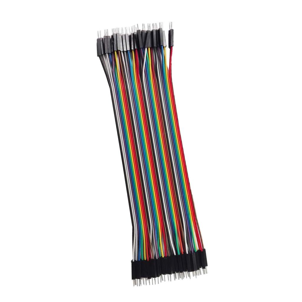 Dupont line 40pcs Multicolored Dupont Wire 40pin Male to Male, Breadboard Jumper Wires Ribbon Cables Kit for Arduino