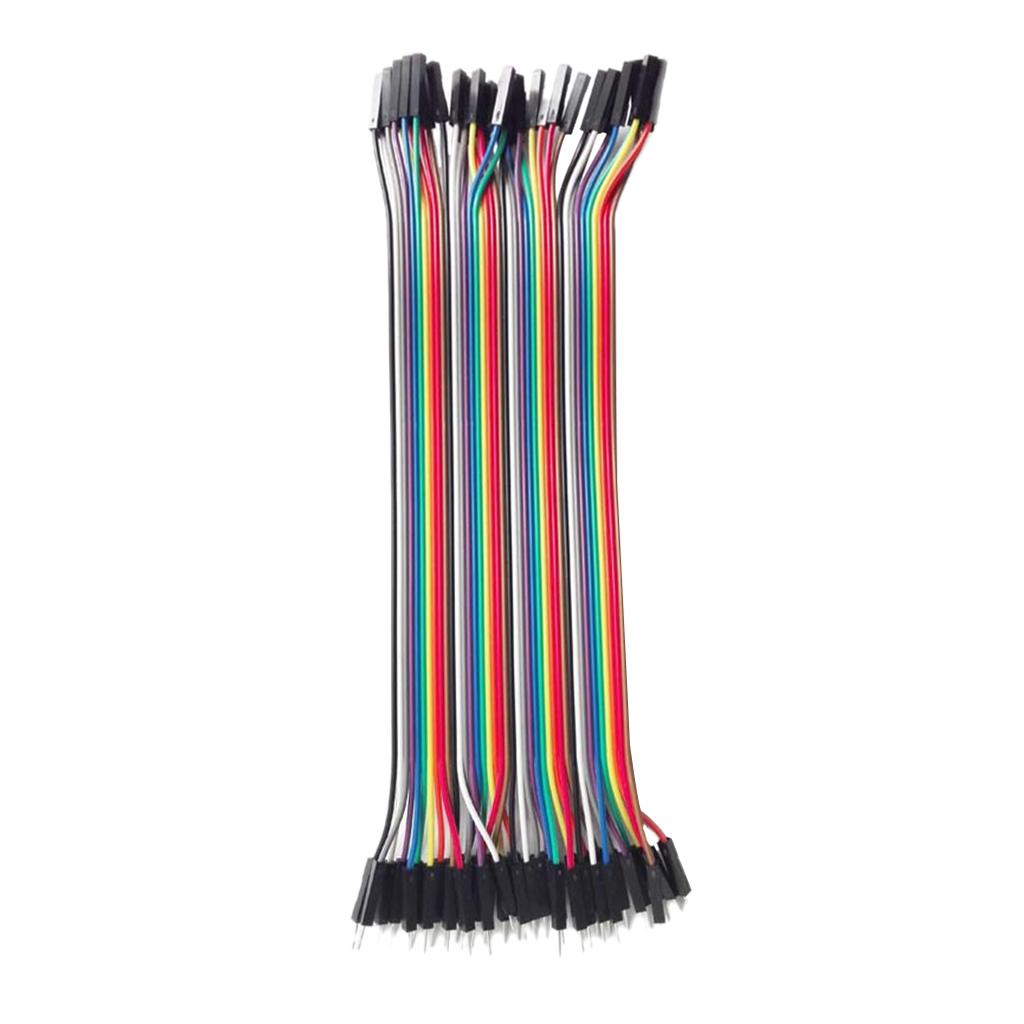 Dupont line 40pcs Multicolored Dupont Wire 40pin Male to Female, Breadboard Jumper Wires Ribbon Cables Kit for arduino