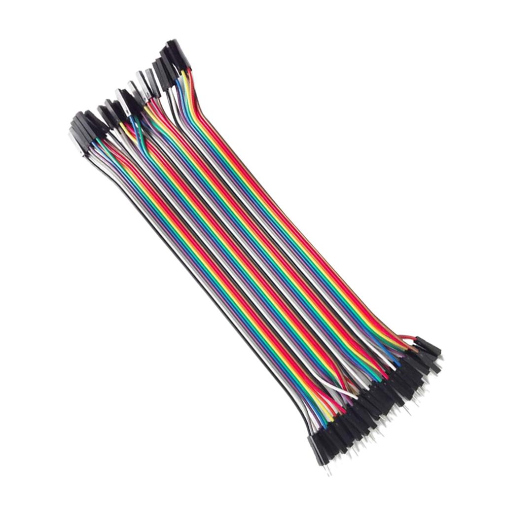 Dupont line 40pcs Multicolored Dupont Wire 40pin Male to Female, Breadboard Jumper Wires Ribbon Cables Kit for arduino