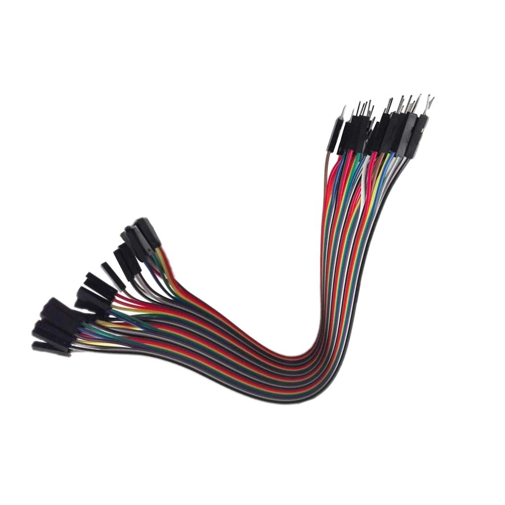 Dupont line 40pcs Multicolored Dupont Wire 40pin Male to Female, Breadboard Jumper Wires Ribbon Cables Kit for arduino